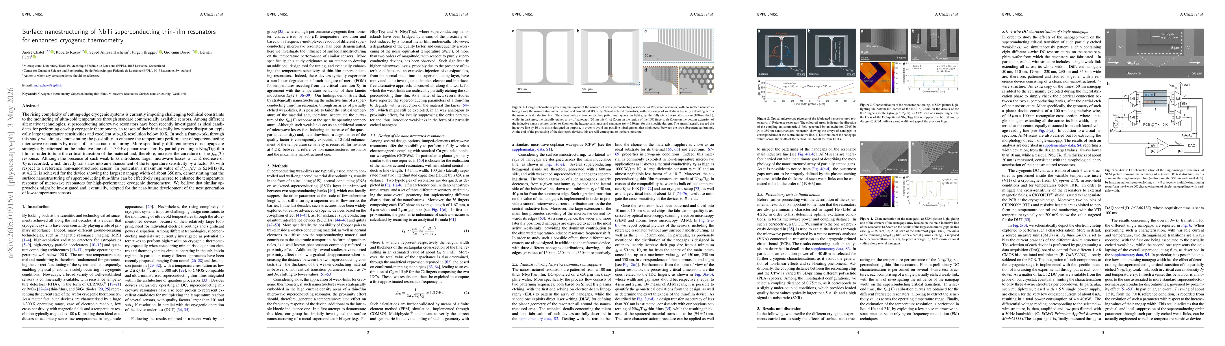 Thumbnail for Surface nanostructuring of NbTi superconducting thin-film resonators for enhanced cryogenic thermometry