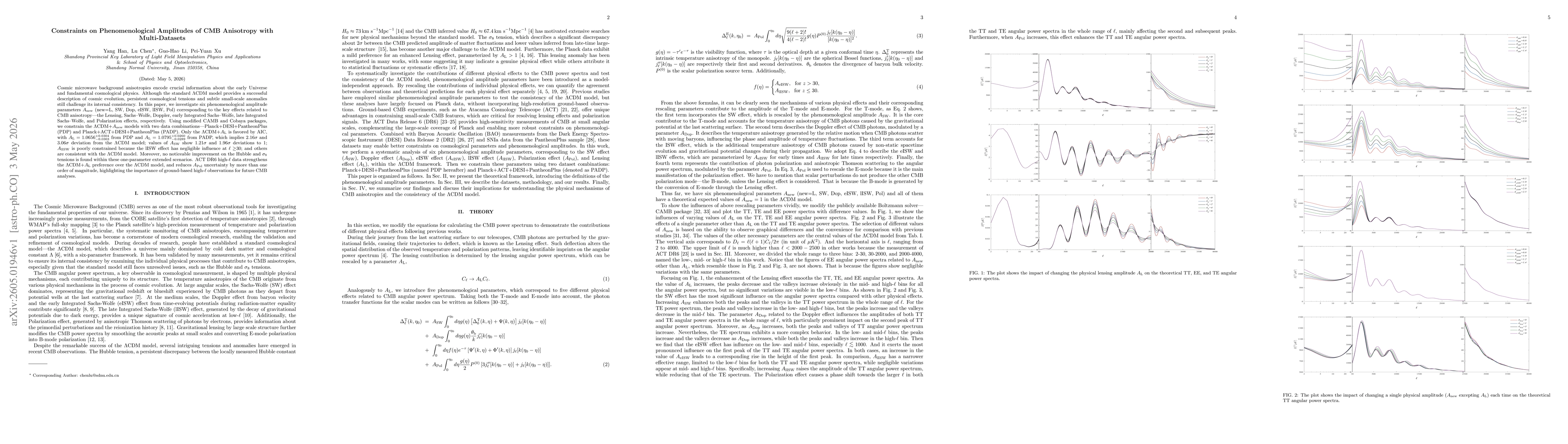 Thumbnail for Constraints on Phenomenological Amplitudes of CMB Anisotropy with Multi-Datasets