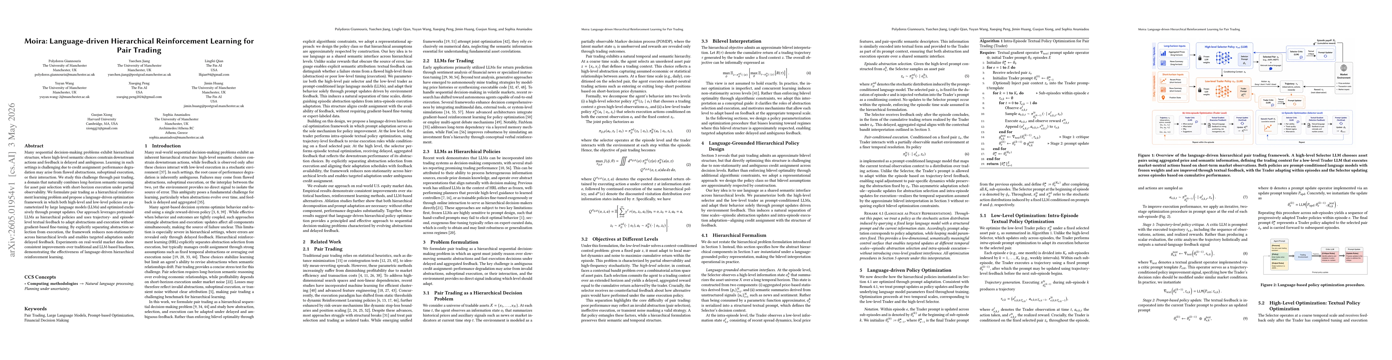 Thumbnail for Moira: Language-driven Hierarchical Reinforcement Learning for Pair Trading