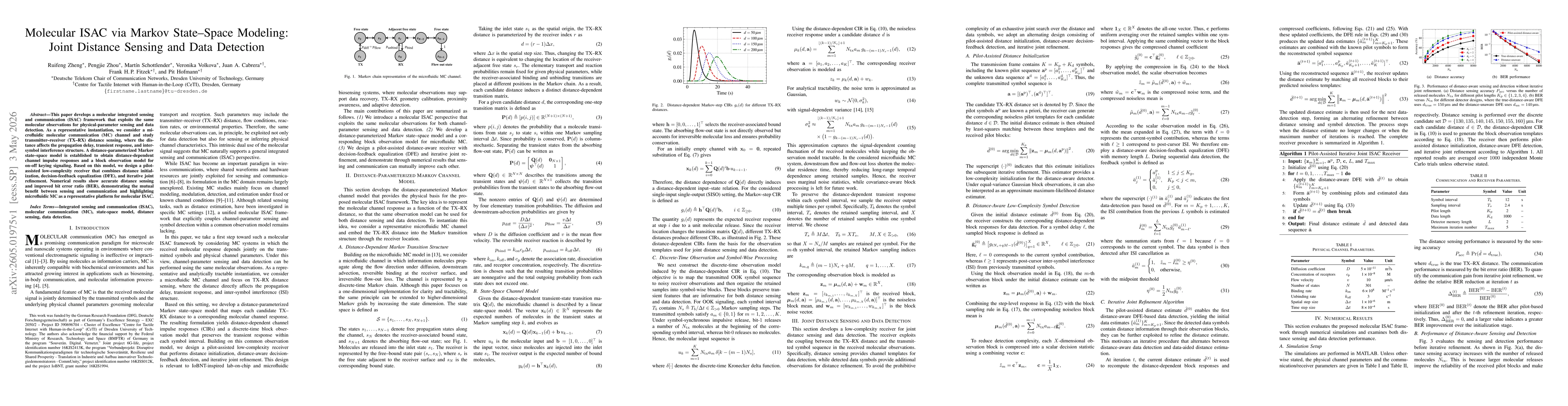 Thumbnail for Molecular ISAC via Markov State-Space Modeling: Joint Distance Sensing and Data Detection