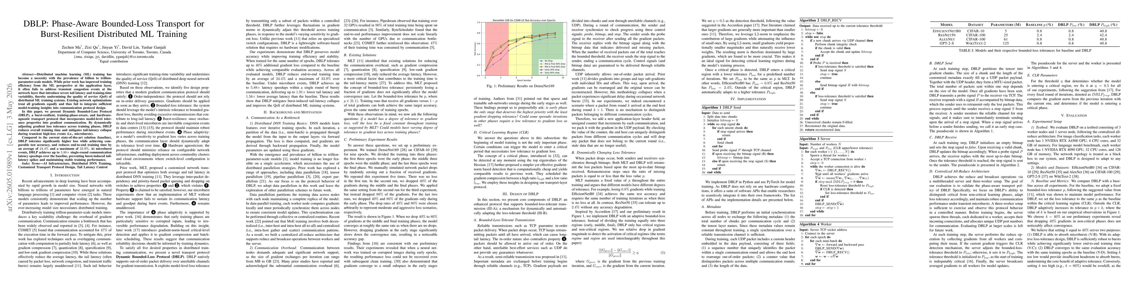 Thumbnail for DBLP: Phase-Aware Bounded-Loss Transport for Burst-Resilient Distributed ML Training