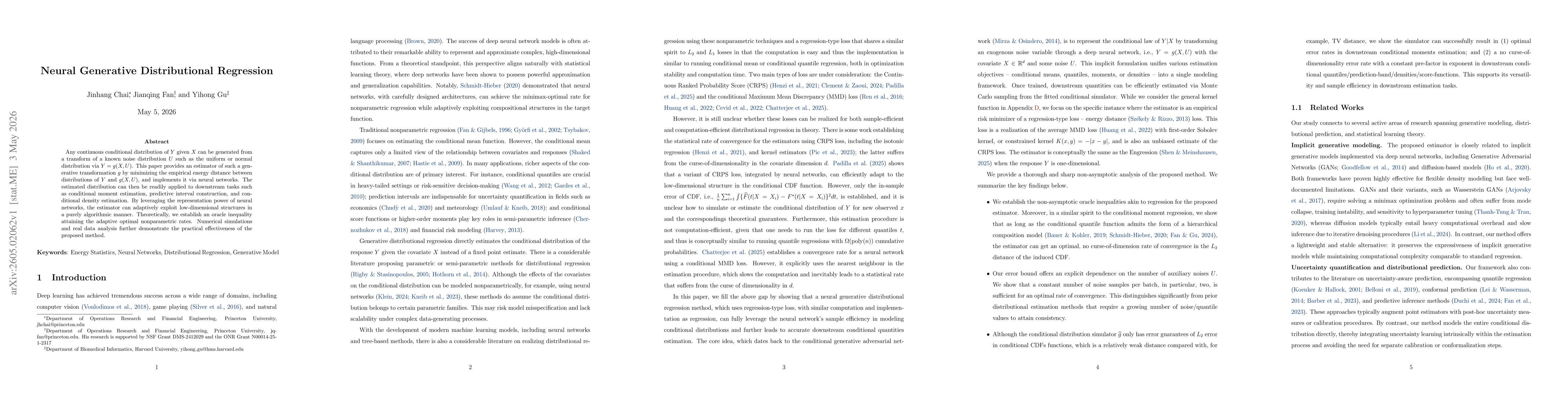 Thumbnail for Neural Generative Distributional Regression