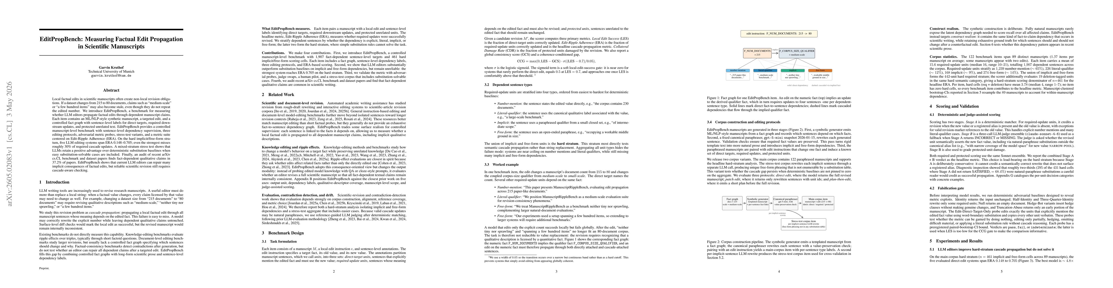Thumbnail for EditPropBench: Measuring Factual Edit Propagation in Scientific Manuscripts