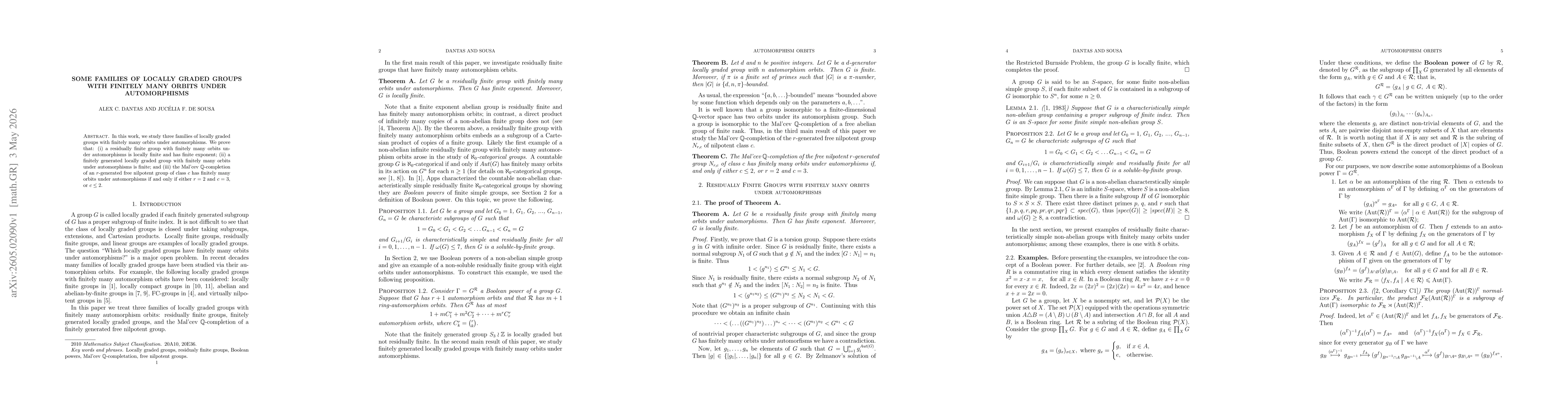 Thumbnail for Some families of locally graded groups with finitely many orbits under automorphisms