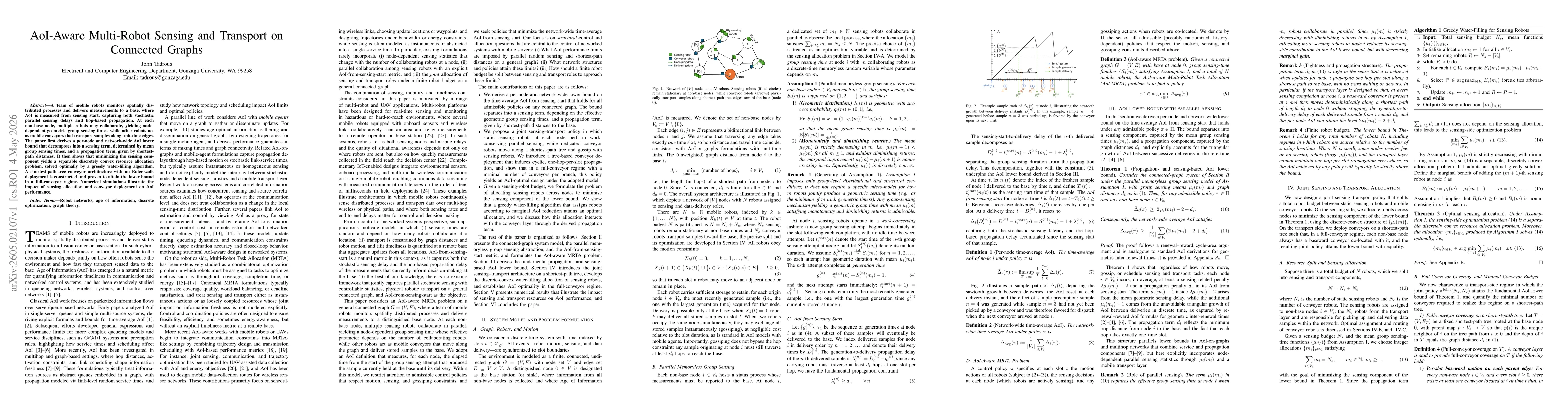 Thumbnail for AoI-Aware Multi-Robot Sensing and Transport on Connected Graphs