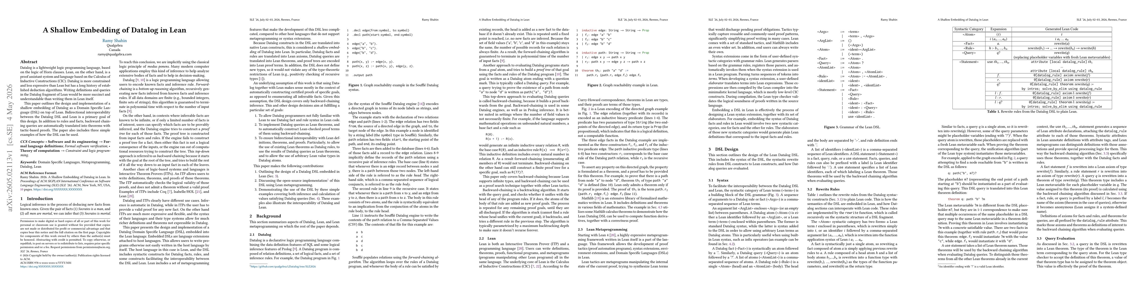 Thumbnail for A Shallow Embedding of Datalog in Lean