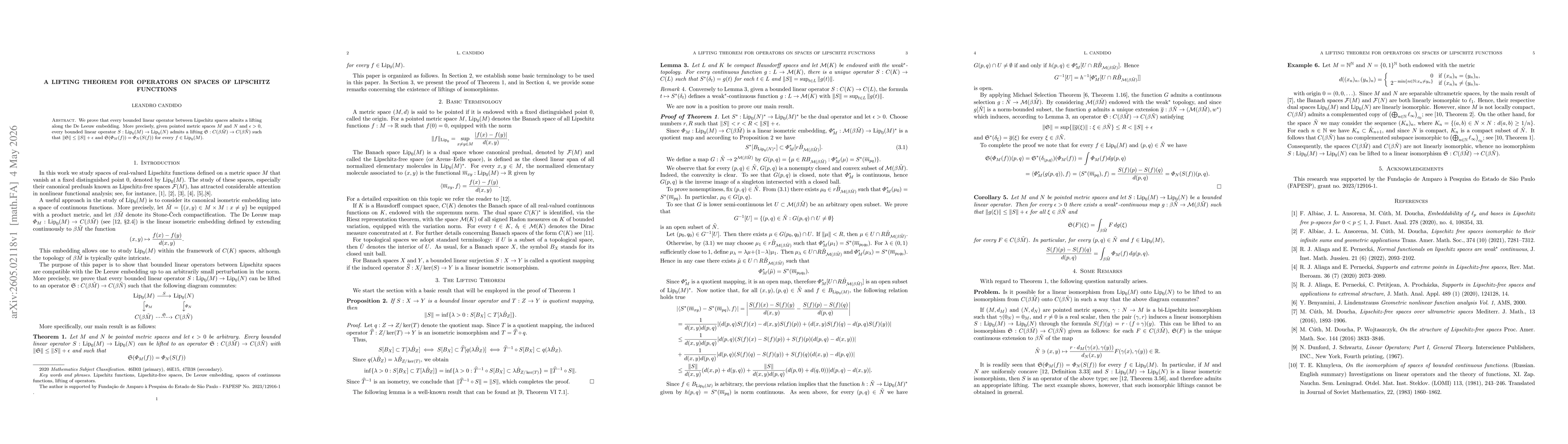 Thumbnail for A lifting theorem for operators on spaces of Lipschitz functions
