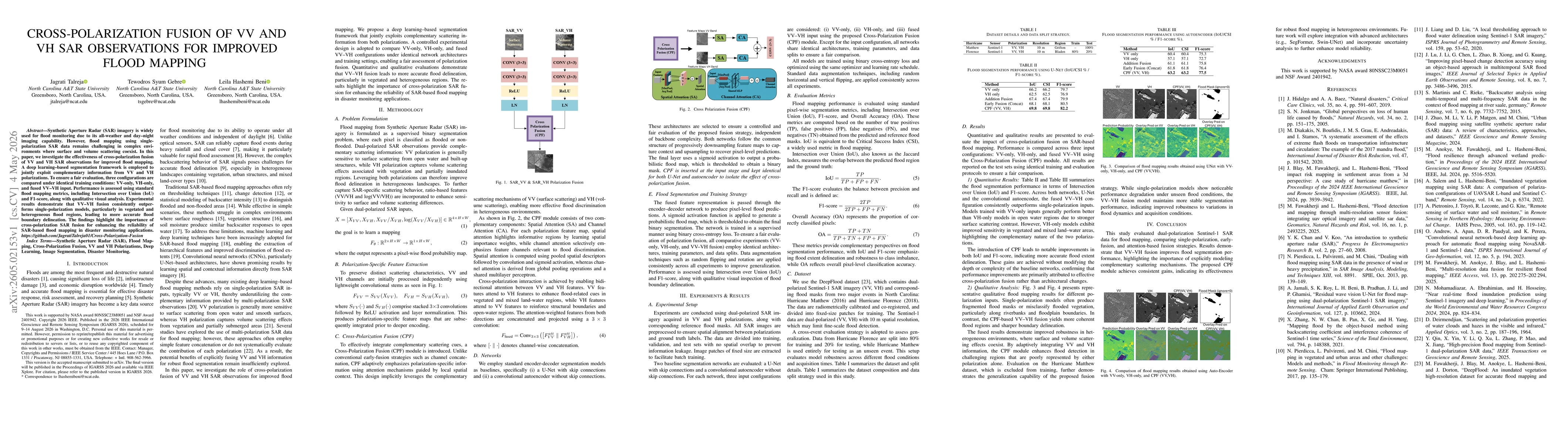 Thumbnail for Cross-Polarization Fusion of VV AND VH SAR Observations for Improved Flood Mapping