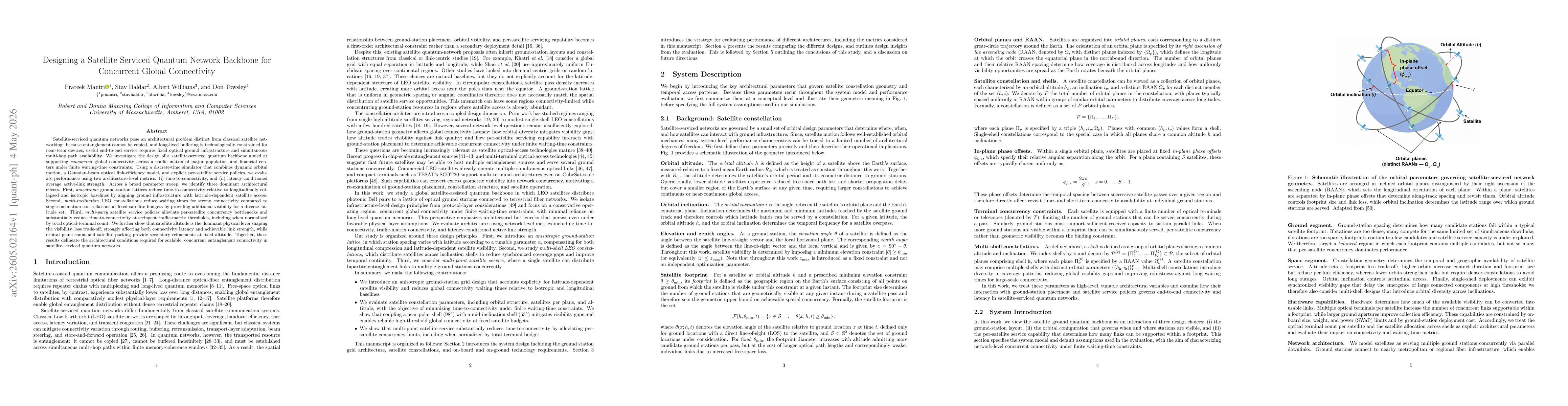 Thumbnail for Designing a Satellite Serviced Quantum Network Backbone for Concurrent Global Connectivity