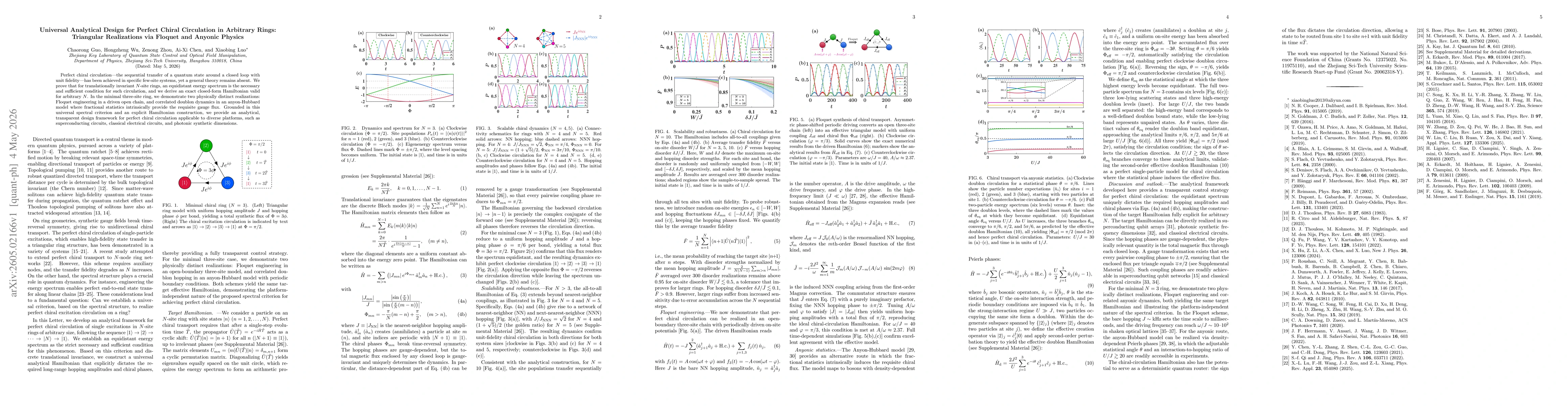 Thumbnail for Universal Analytical Design for Perfect Chiral Circulation in Arbitrary Rings: Triangular Realizations via Floquet and Anyonic Physics