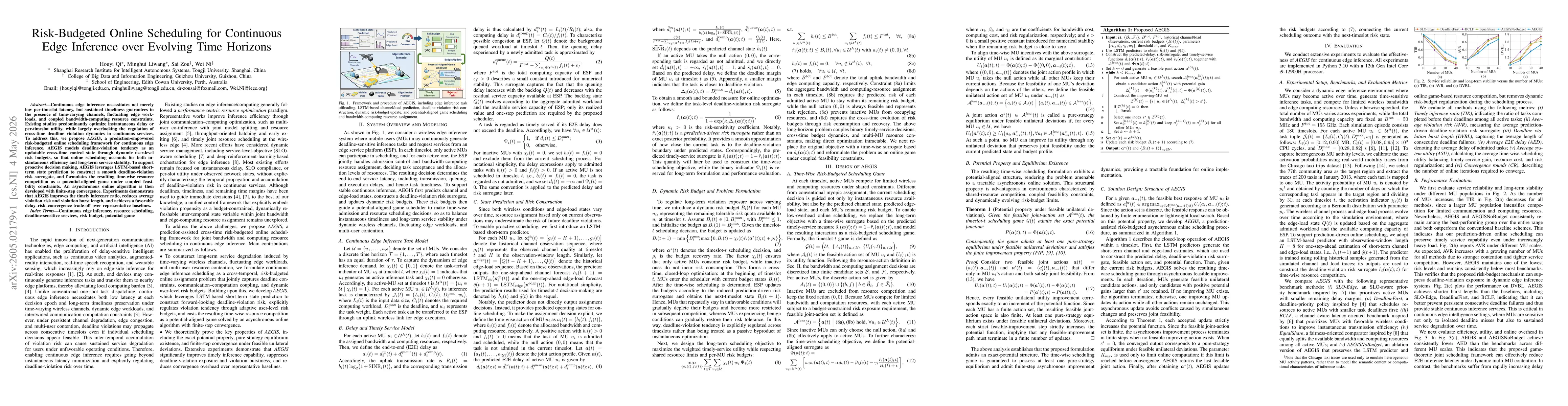 Thumbnail for Risk-Budgeted Online Scheduling for Continuous Edge Inference over Evolving Time Horizons
