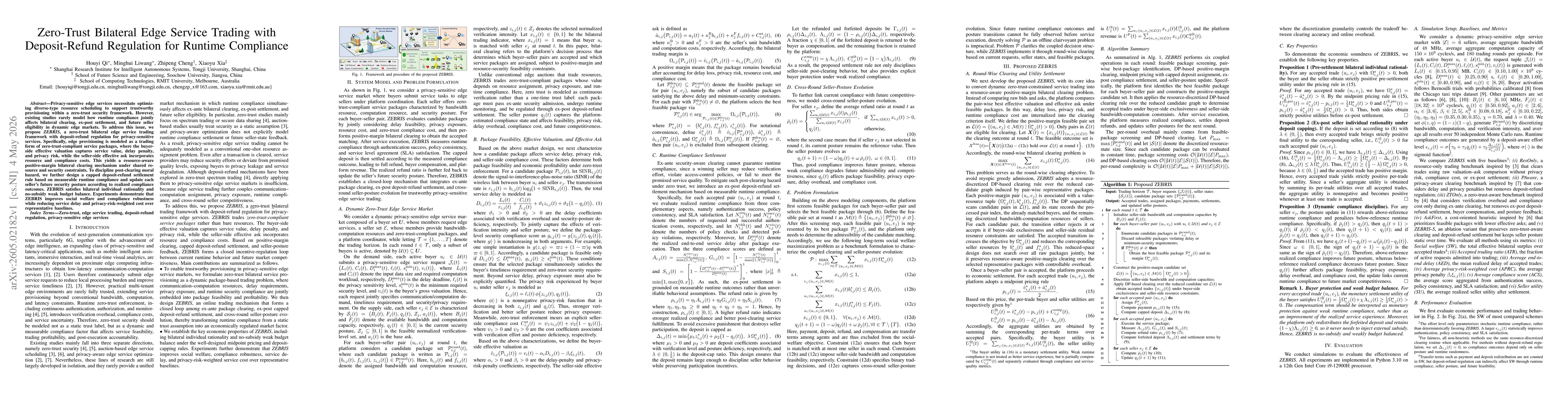 Thumbnail for Zero-Trust Bilateral Edge Service Trading with Deposit-Refund Regulation for Runtime Compliance