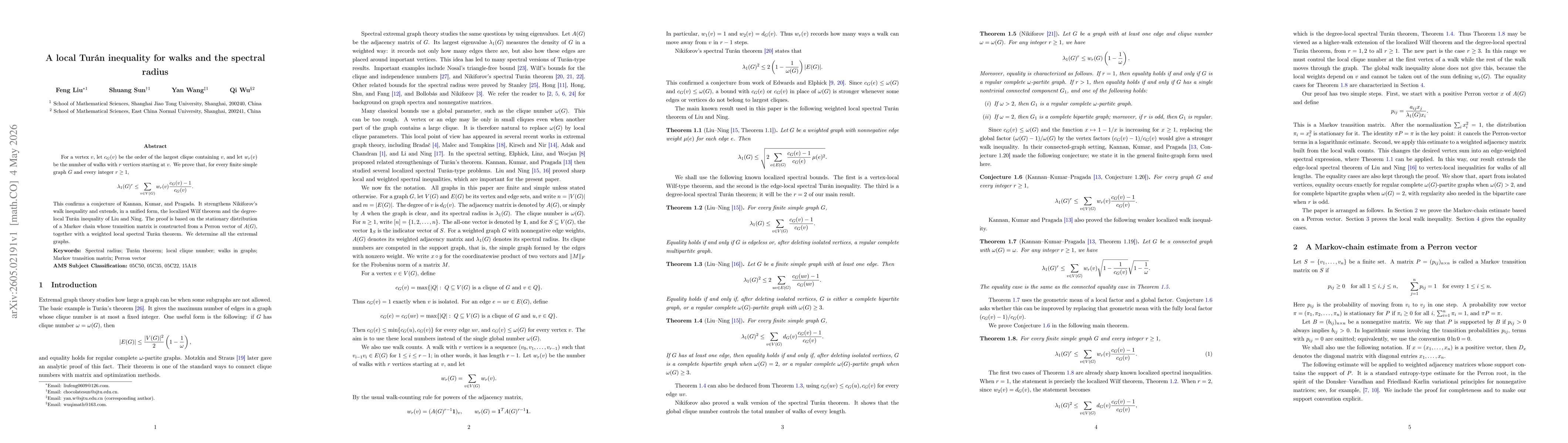 Thumbnail for A local Turán inequality for walks and the spectral radius