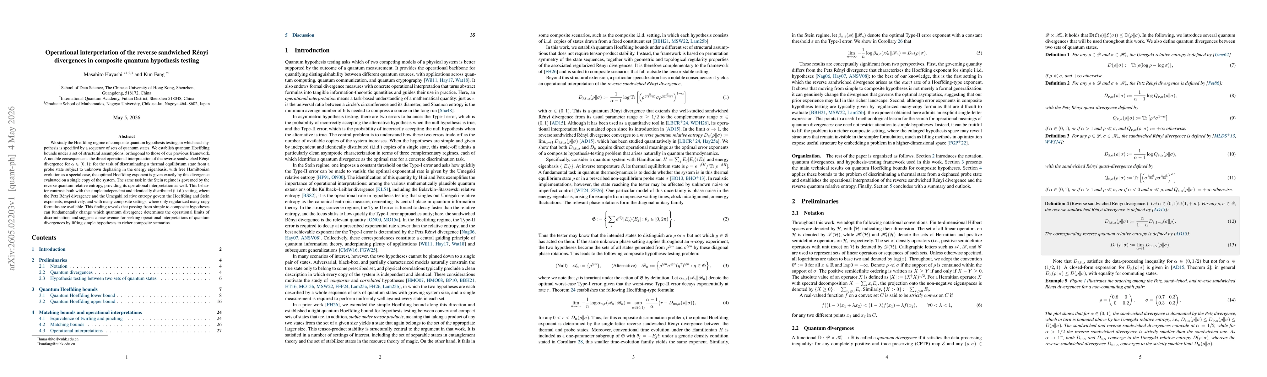 Thumbnail for Operational interpretation of the reverse sandwiched Renyi divergences in composite quantum hypothesis testing