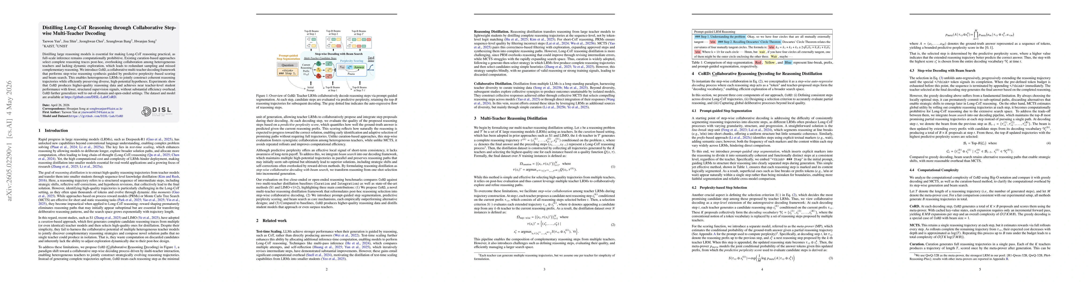 Thumbnail for Distilling Long-CoT Reasoning through Collaborative Step-wise Multi-Teacher Decoding