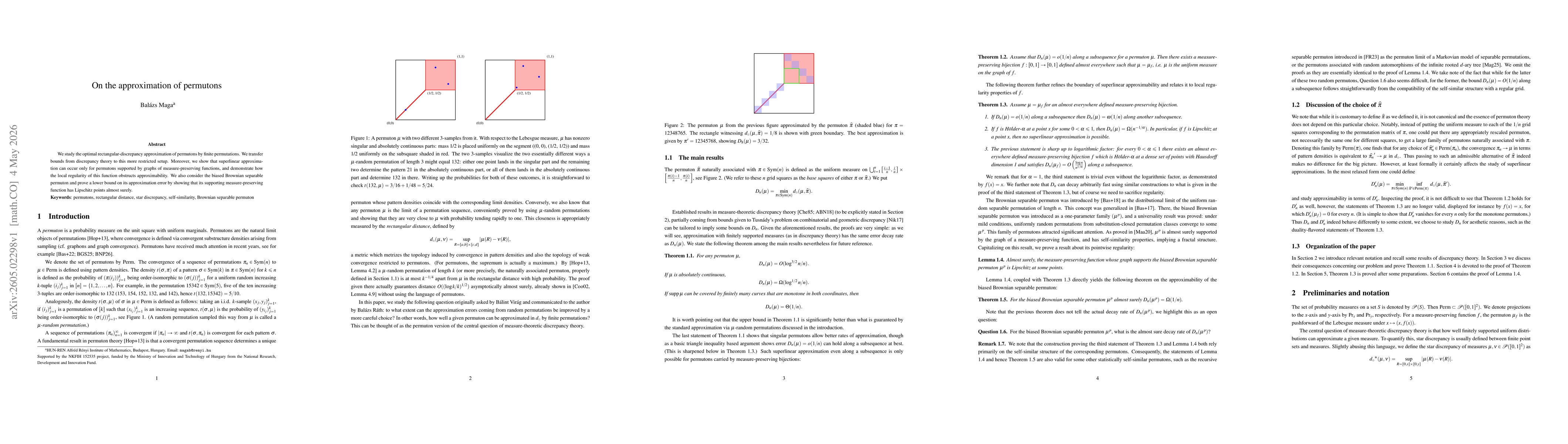 Thumbnail for On the approximation of permutons