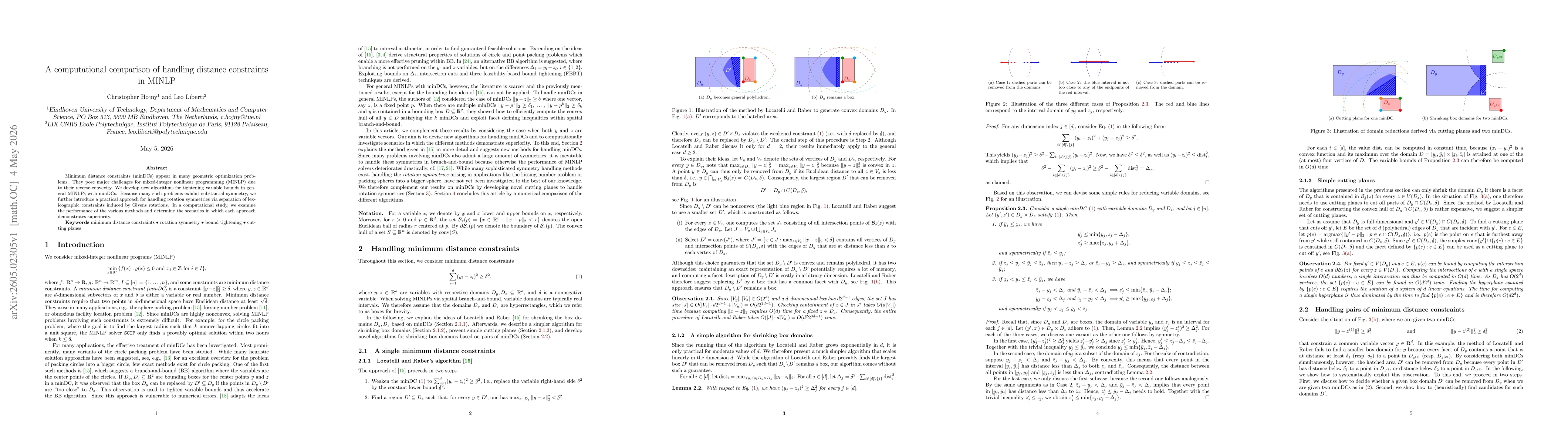 Thumbnail for A computational comparison of handling distance constraints in MINLP