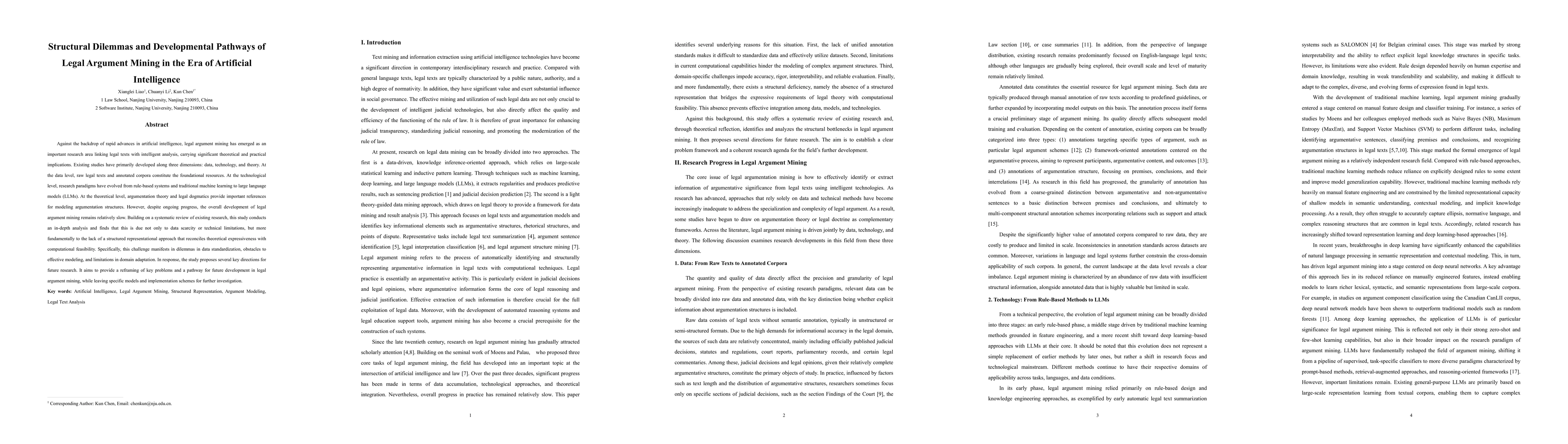 Thumbnail for Structural Dilemmas and Developmental Pathways of Legal Argument Mining in the Era of Artificial Intelligence