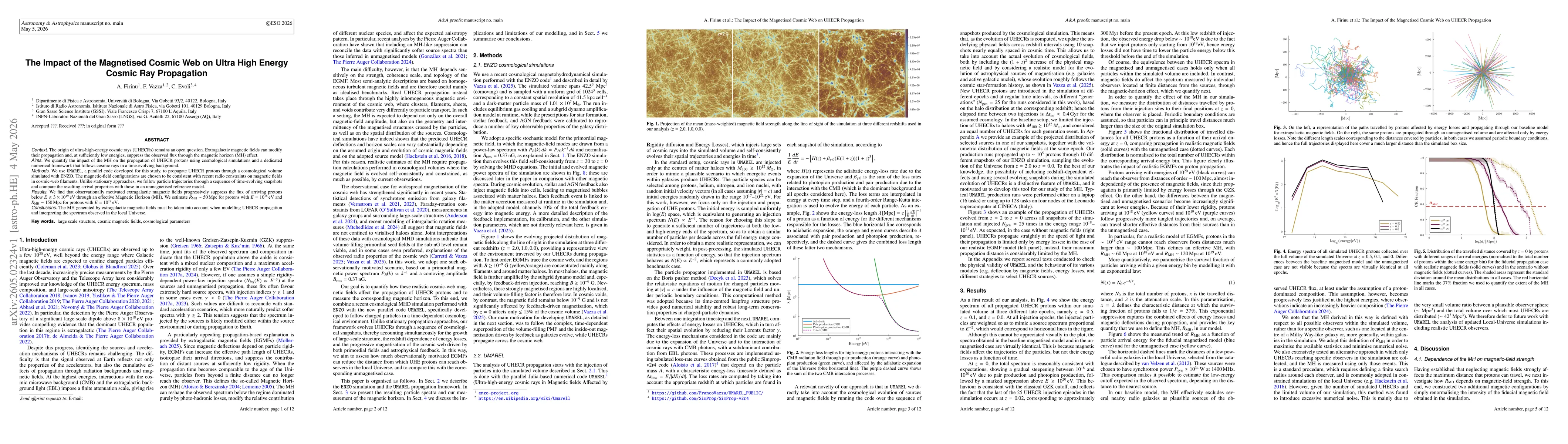 Thumbnail for The Impact of the Magnetised Cosmic Web on Ultra High Energy Cosmic Ray Propagation