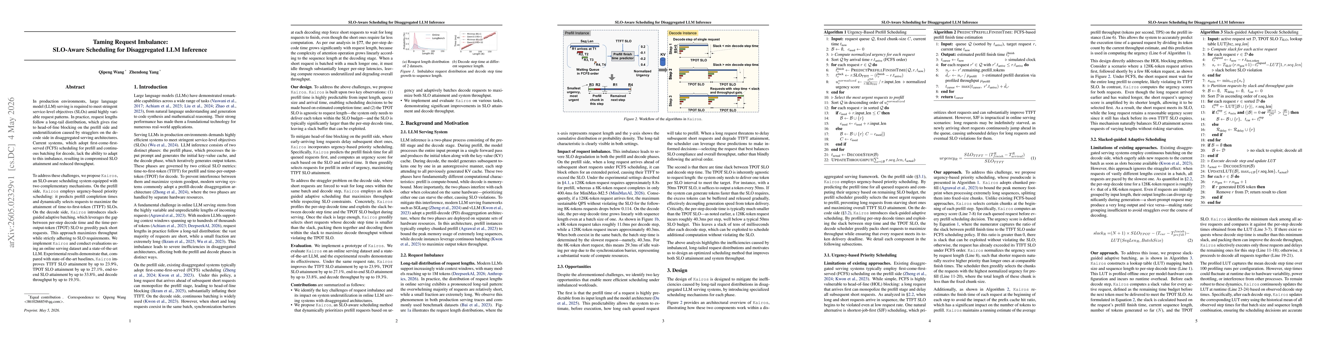 Thumbnail for Taming Request Imbalance: SLO-Aware Scheduling for Disaggregated LLM Inference