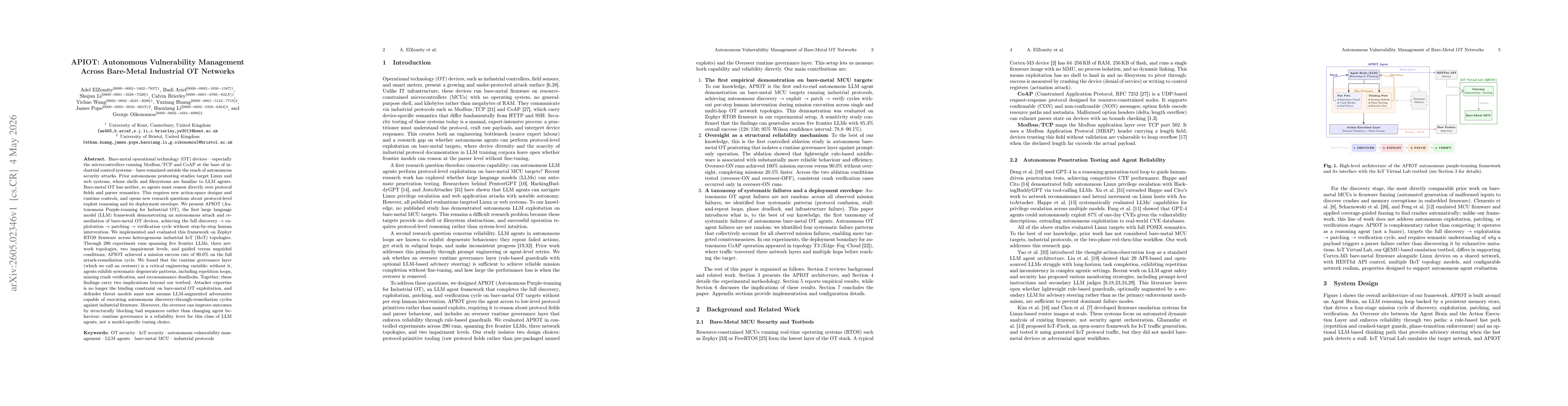 Thumbnail for APIOT: Autonomous Vulnerability Management Across Bare-Metal Industrial OT Networks