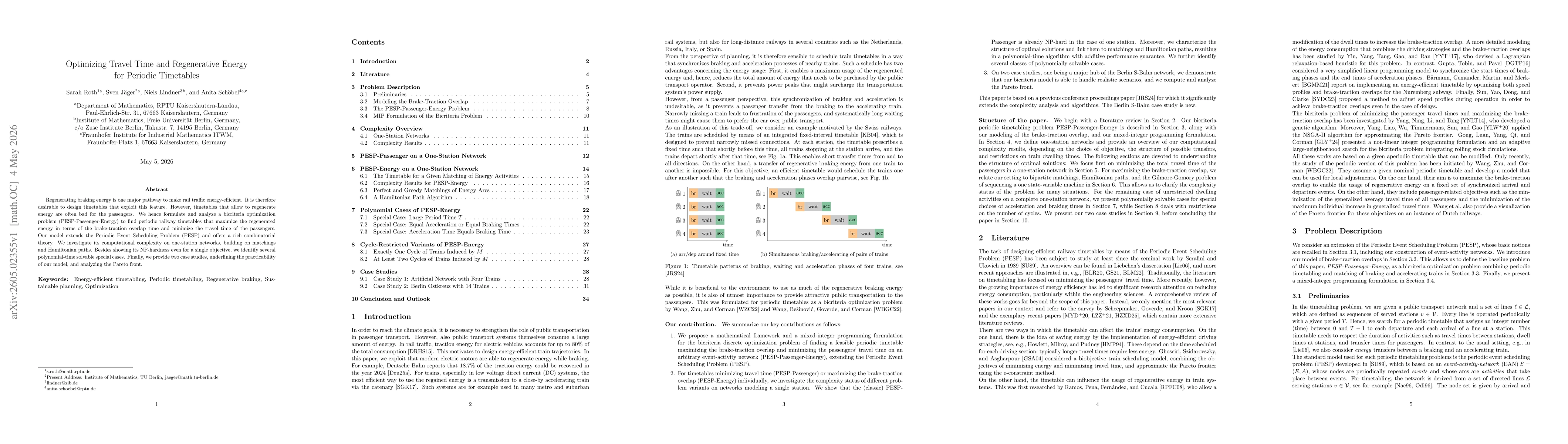 Thumbnail for Optimizing Travel Time and Regenerative Energy for Periodic Timetables