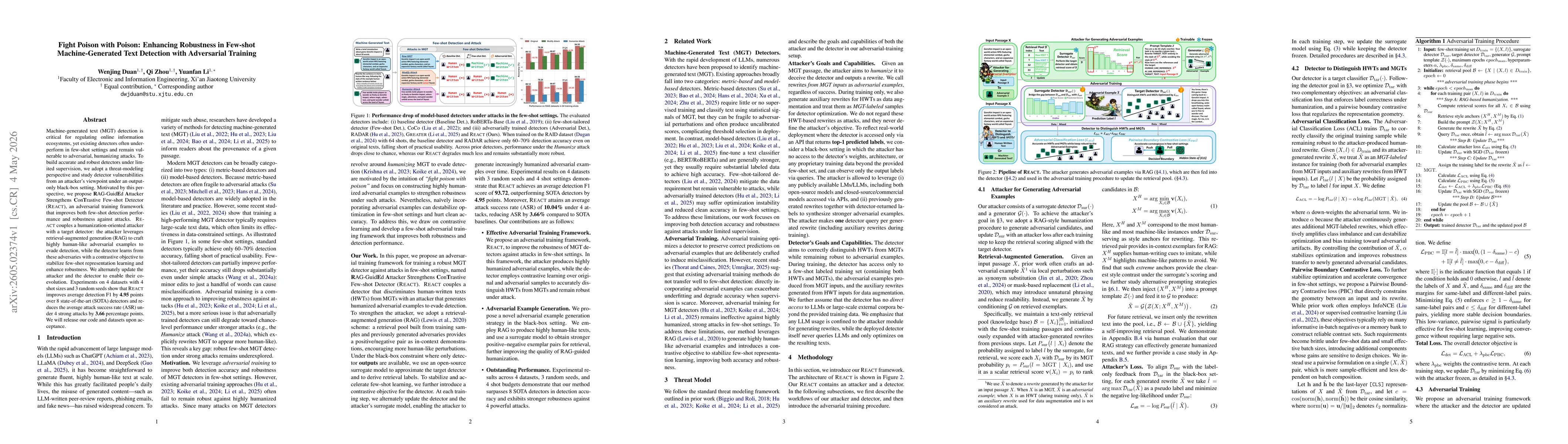 Thumbnail for Fight Poison with Poison: Enhancing Robustness in Few-shot Machine-Generated Text Detection with Adversarial Training