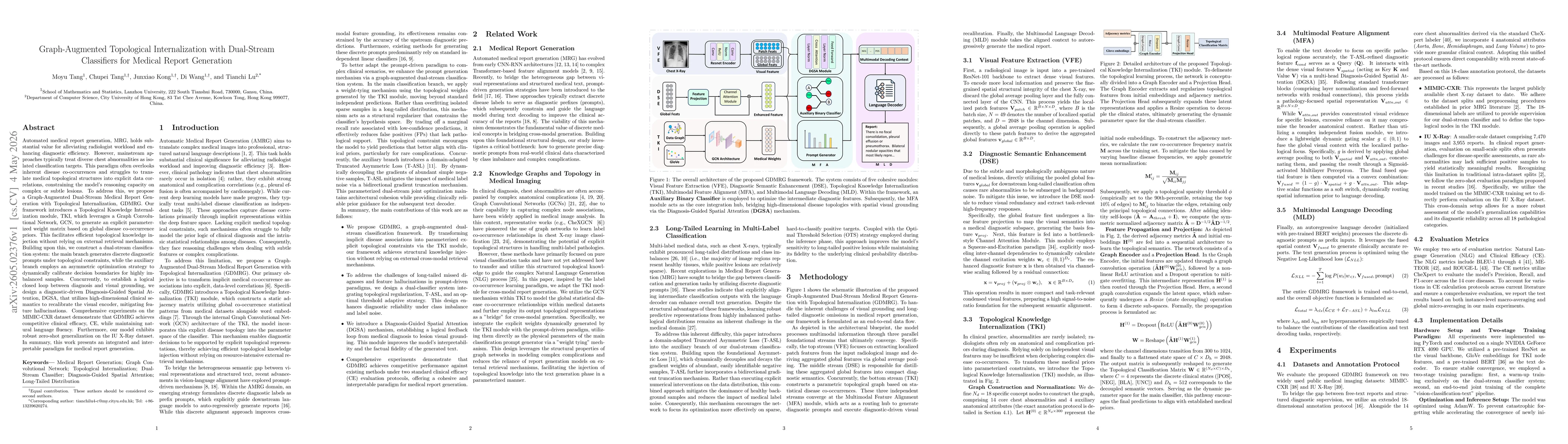 Thumbnail for Graph-Augmented Topological Internalization with Dual-Stream Classifiers for Medical Report Generation