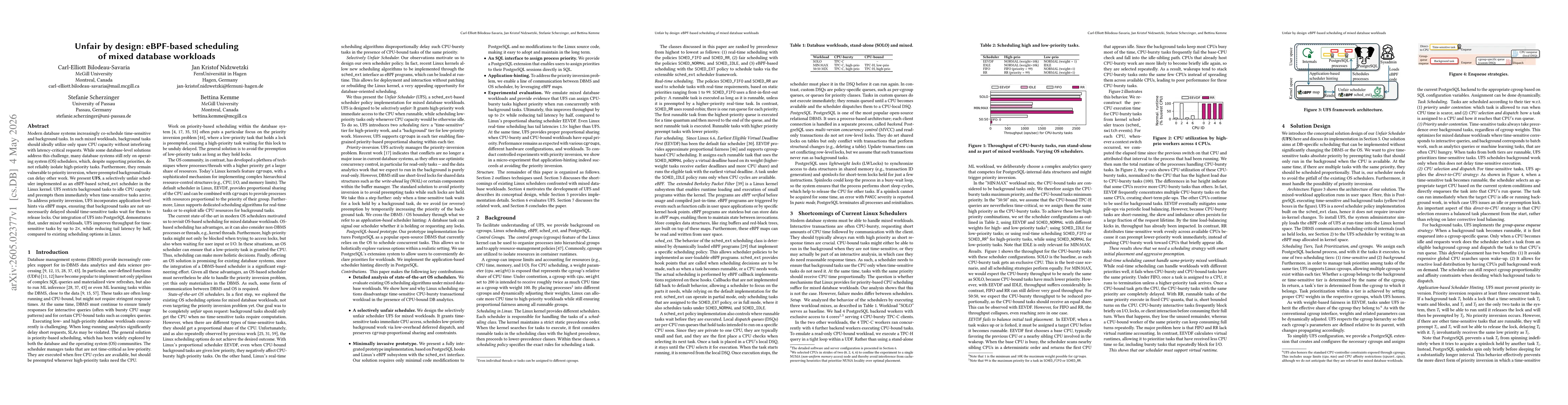 Thumbnail for Unfair by design: eBPF-based scheduling of mixed database workloads