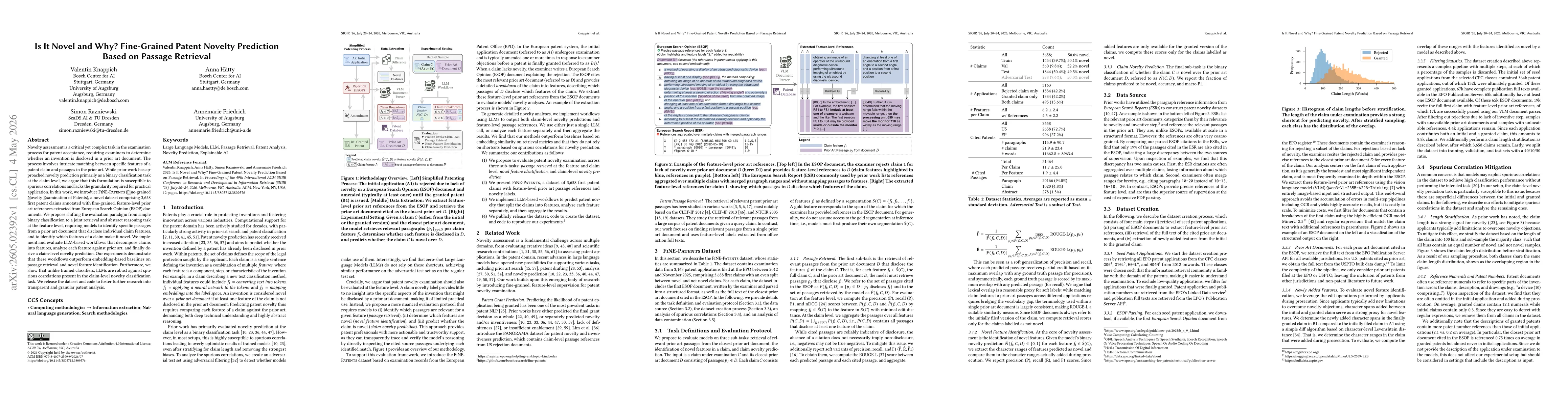 Thumbnail for Is It Novel and Why? Fine-Grained Patent Novelty Prediction Based on Passage Retrieval