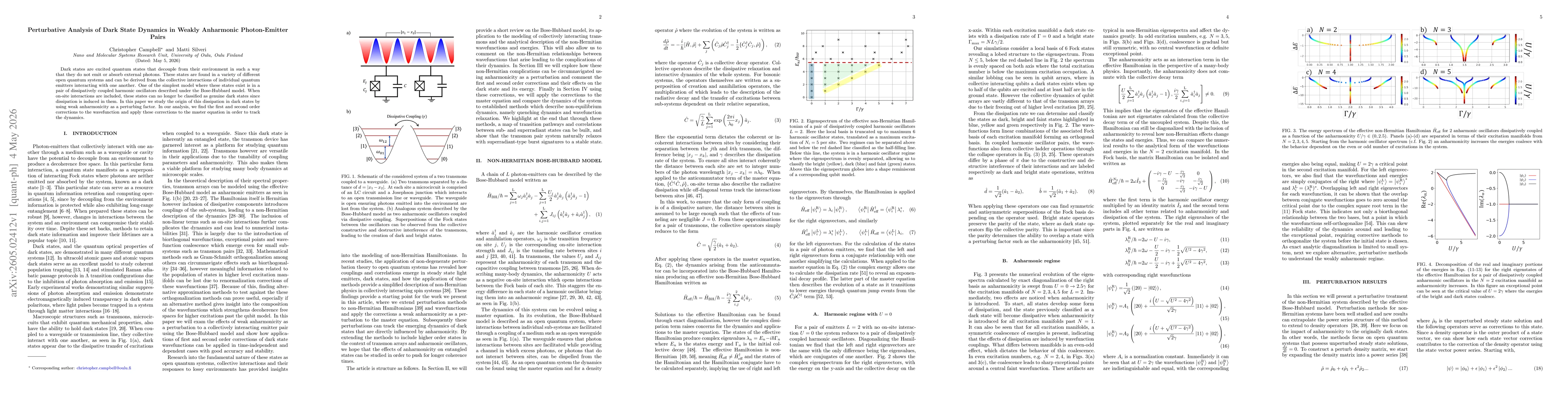 Thumbnail for Perturbative Analysis of Dark State Dynamics in Weakly Anharmonic Photon-Emitter Pairs