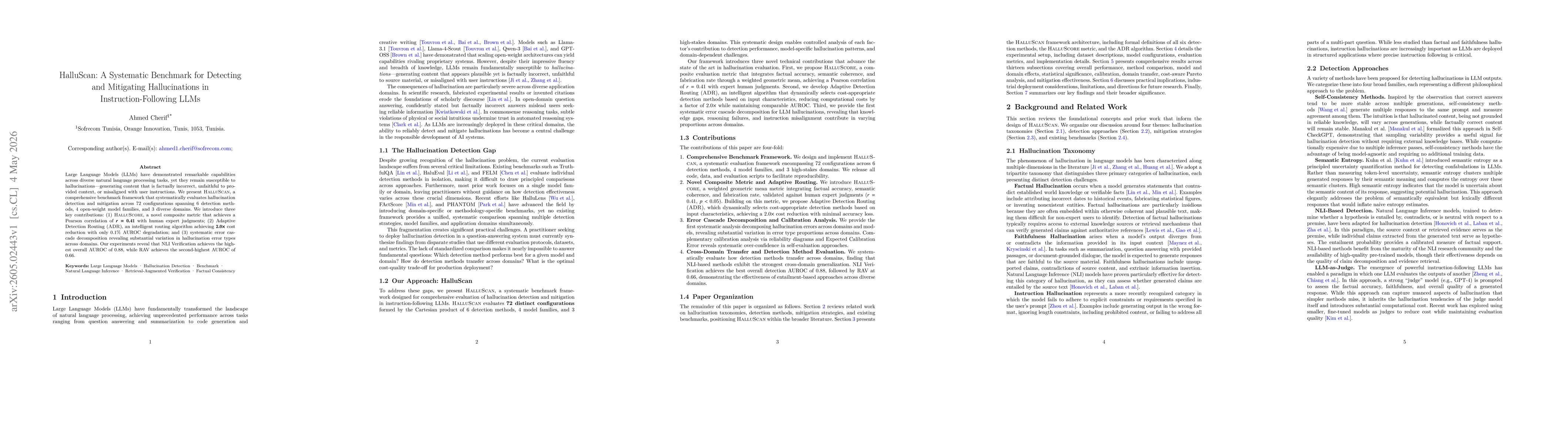 Thumbnail for HalluScan: A Systematic Benchmark for Detecting and Mitigating Hallucinations in Instruction-Following LLMs