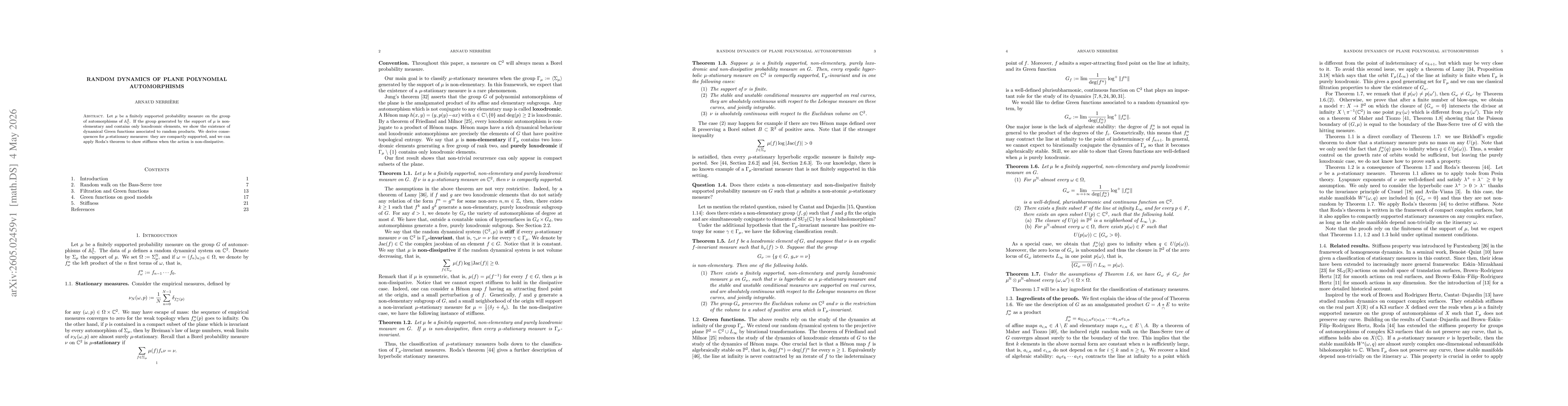 Thumbnail for Random dynamics of plane polynomial automorphisms