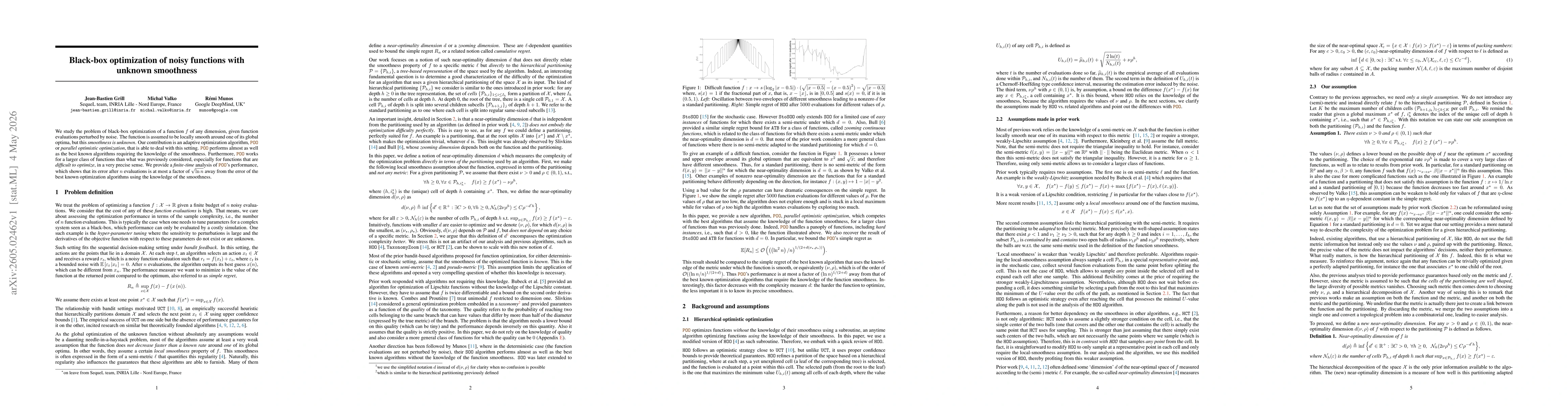 Thumbnail for Black-box optimization of noisy functions with unknown smoothness