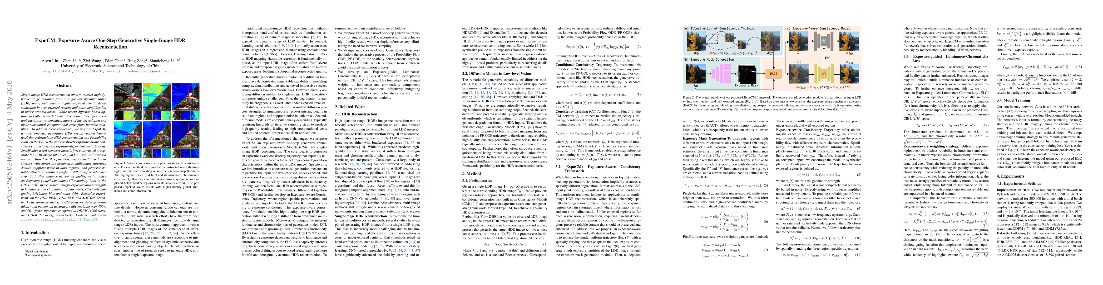 Thumbnail for ExpoCM: Exposure-Aware One-Step Generative Single-Image HDR Reconstruction