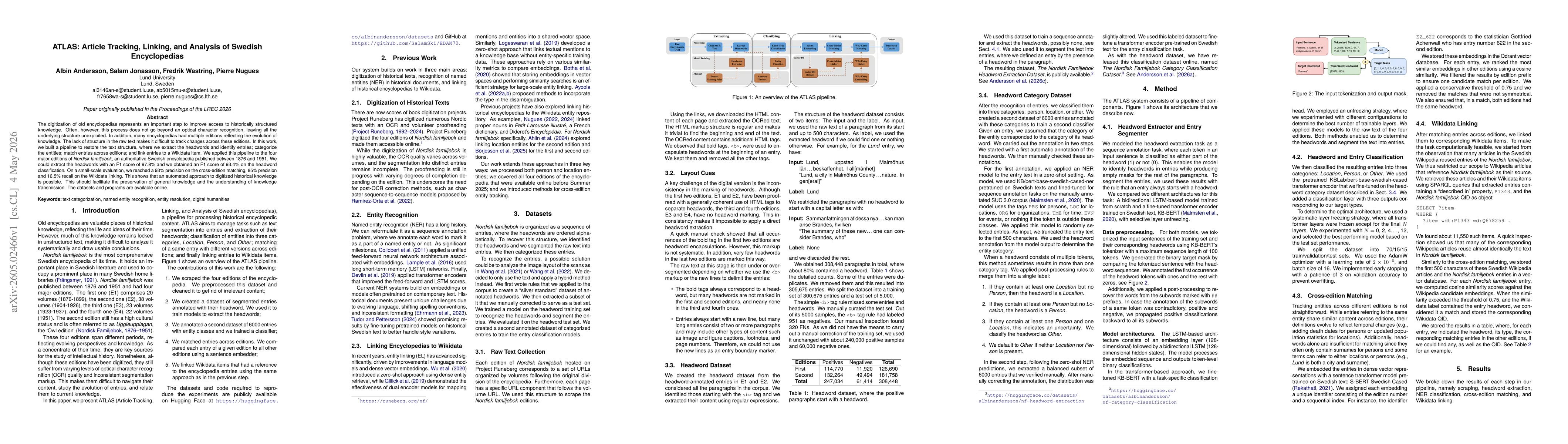Thumbnail for ATLAS: Article Tracking, Linking, and Analysis of Swedish Encyclopedias