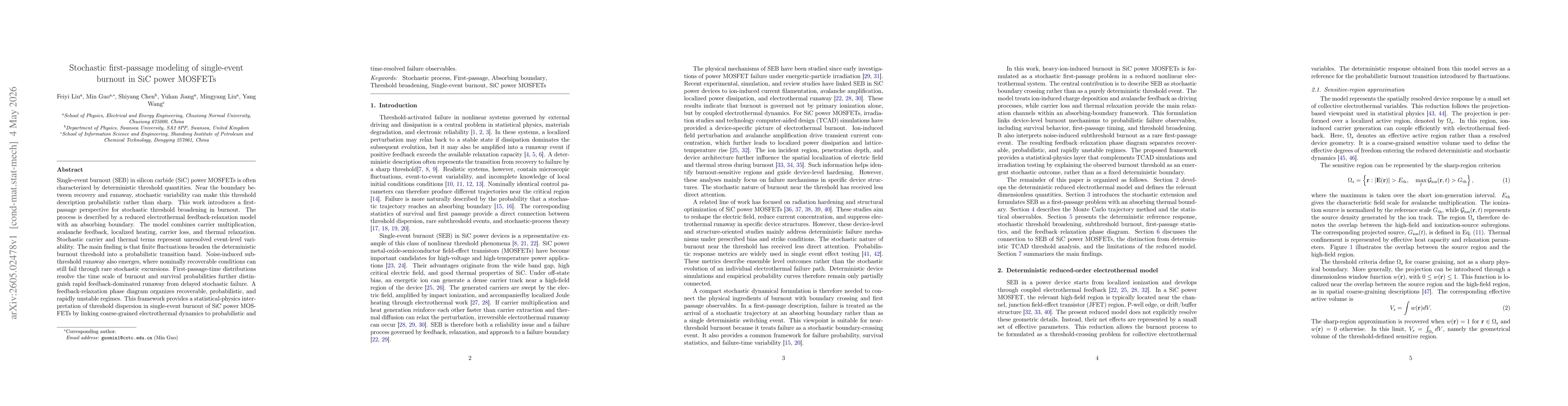 Thumbnail for Stochastic first-passage modeling of single-event burnout in SiC power MOSFETs