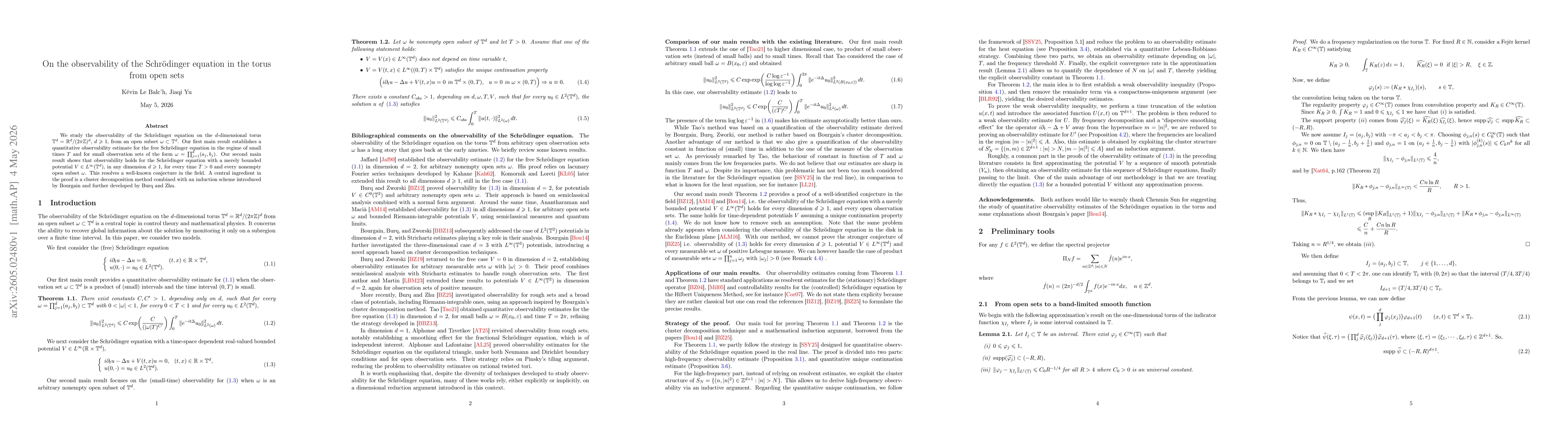 Thumbnail for On the observability of the Schrödinger equation in the torus from open sets