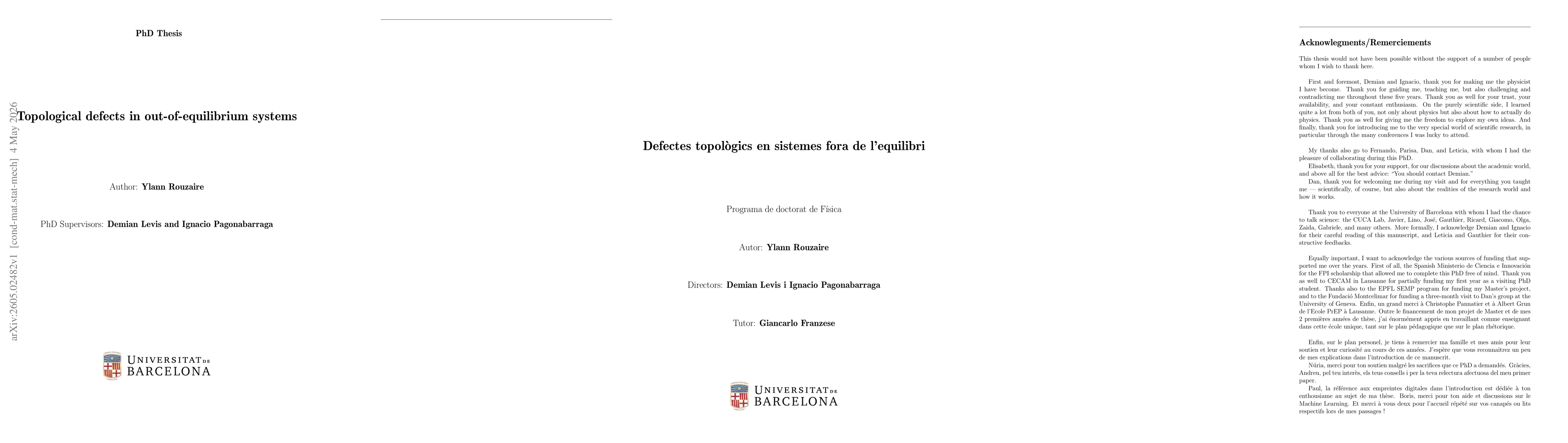 Thumbnail for Topological defects in out-of-equilibrium systems