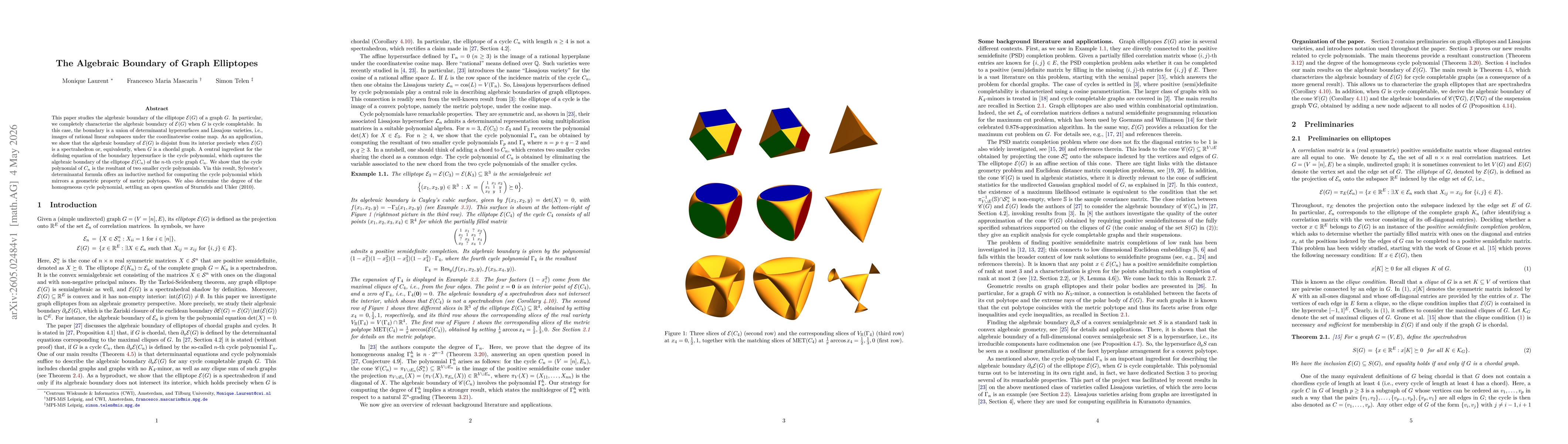 Thumbnail for The Algebraic Boundary of Graph Elliptopes