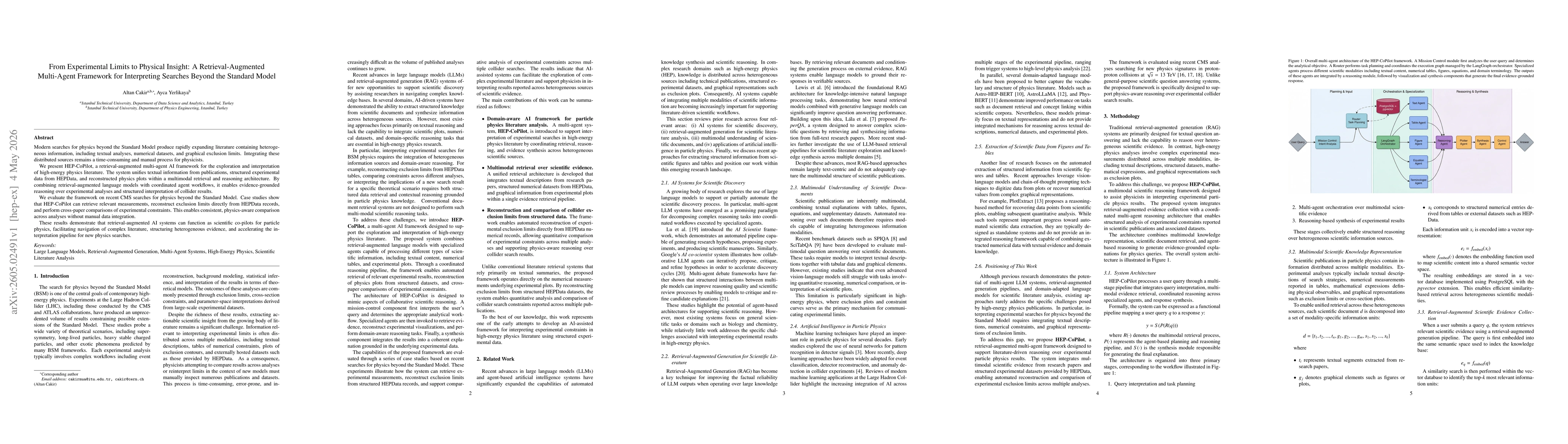 Thumbnail for From Experimental Limits to Physical Insight: A Retrieval-Augmented Multi-Agent Framework for Interpreting Searches Beyond the Standard Model