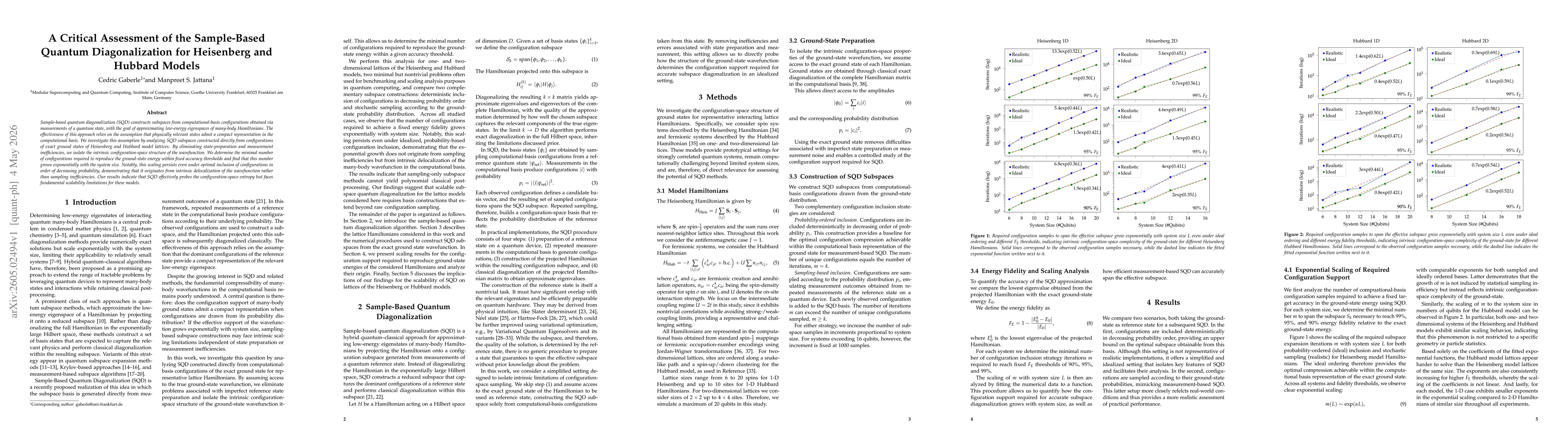 Thumbnail for A Critical Assessment of the Sample-Based Quantum Diagonalization for Heisenberg and Hubbard Models