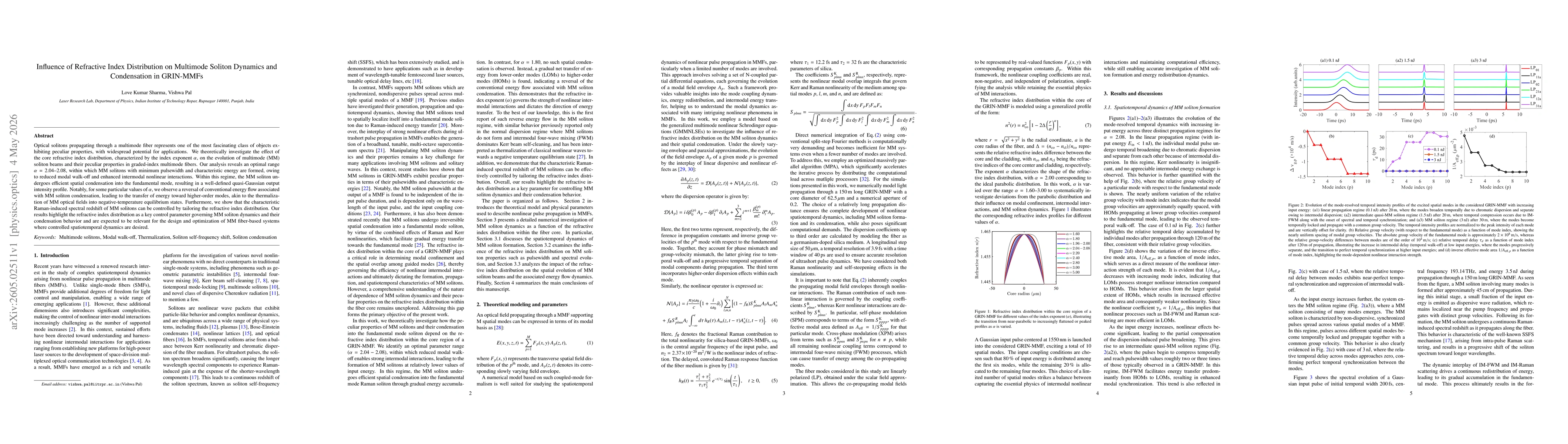 Thumbnail for Influence of Refractive Index Distribution on Multimode Soliton Dynamics and Condensation in GRIN-MMFs