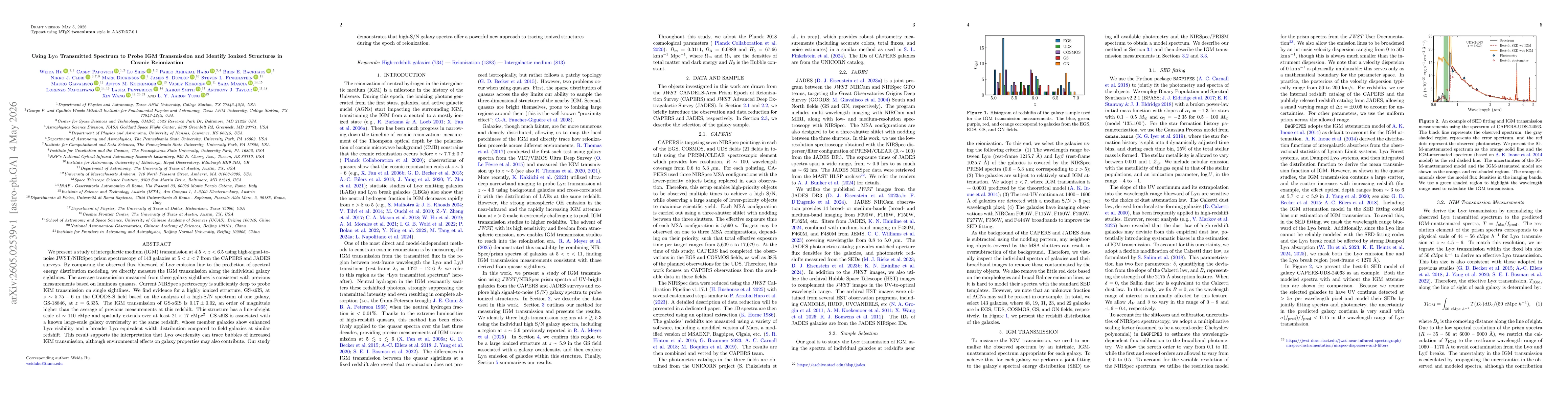 Thumbnail for Using Ly$α$ Transmitted Spectrum to Probe IGM Transmission and Identify Ionized Structures in Cosmic Reionization
