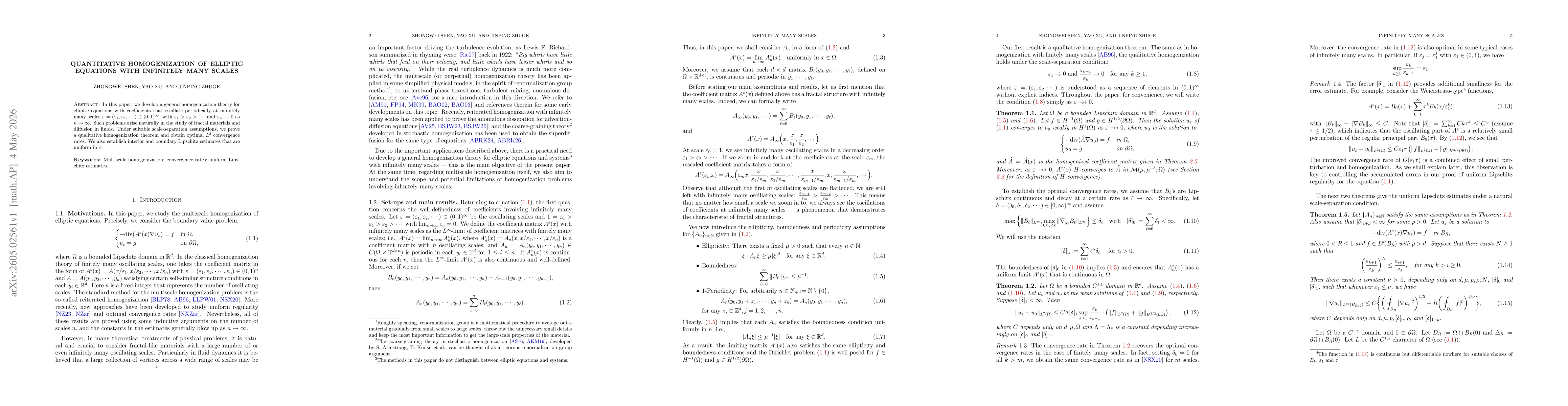 Thumbnail for Quantitative homogenization of elliptic equations with infinitely many scales