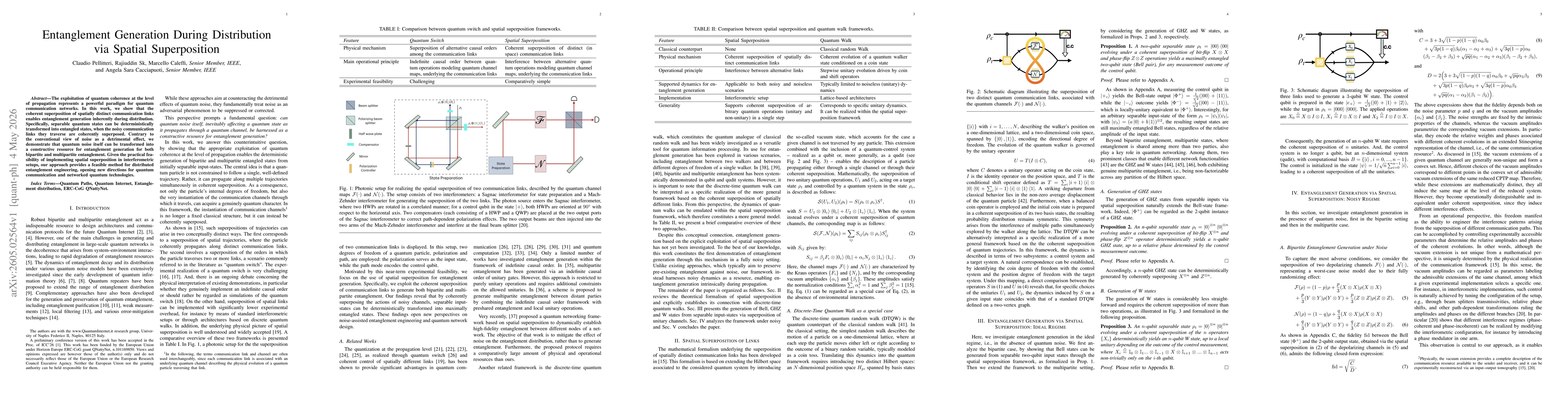 Thumbnail for Entanglement Generation During Distribution via Spatial Superposition Entanglement Generation