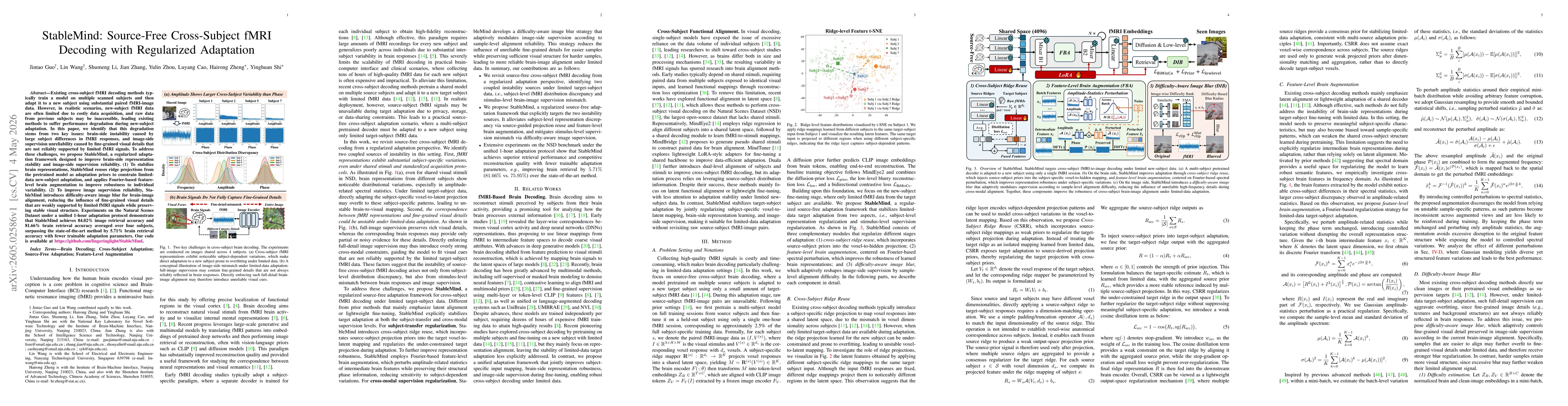 Thumbnail for StableMind: Source-Free Cross-Subject fMRI Decoding with Regularized Adaptation