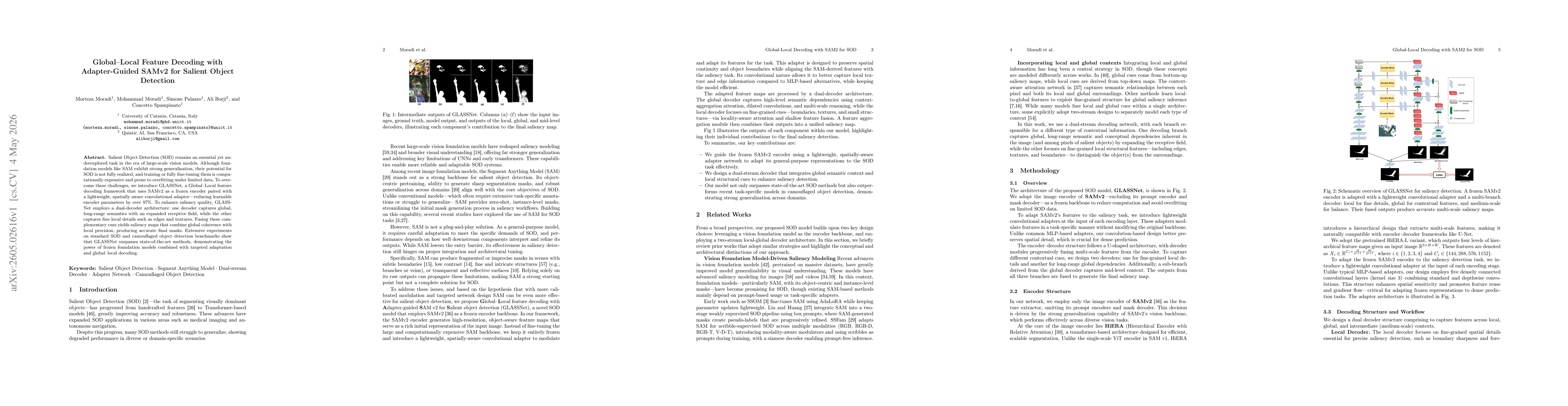 Thumbnail for Global-Local Feature Decoding with Adapter-Guided SAMv2 for Salient Object Detection