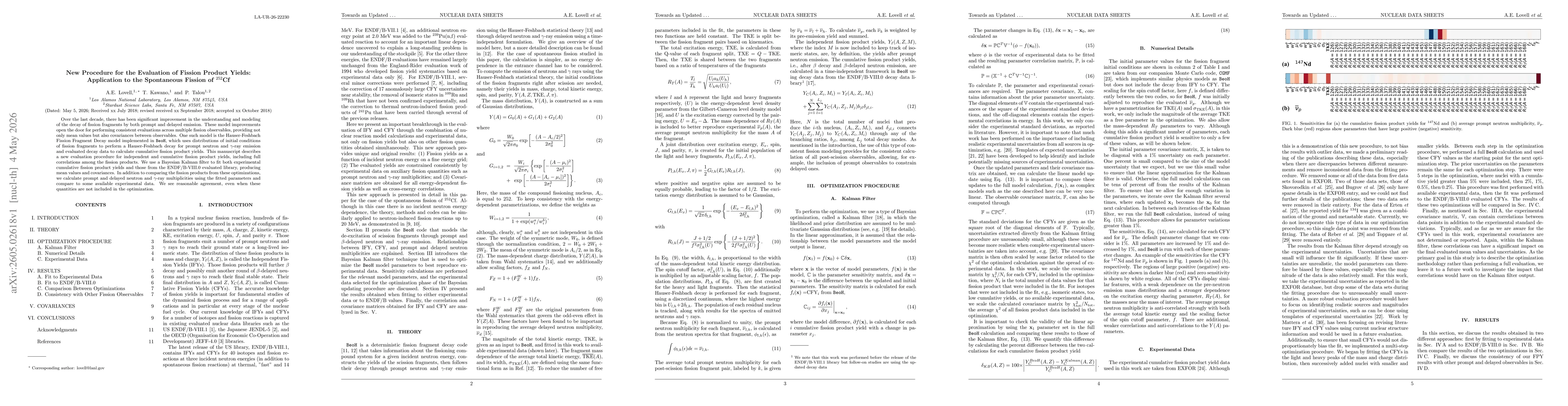 Thumbnail for New Procedure for the Evaluation of Fission Product Yields: Application to the Spontaneous Fission of $^{252}$Cf