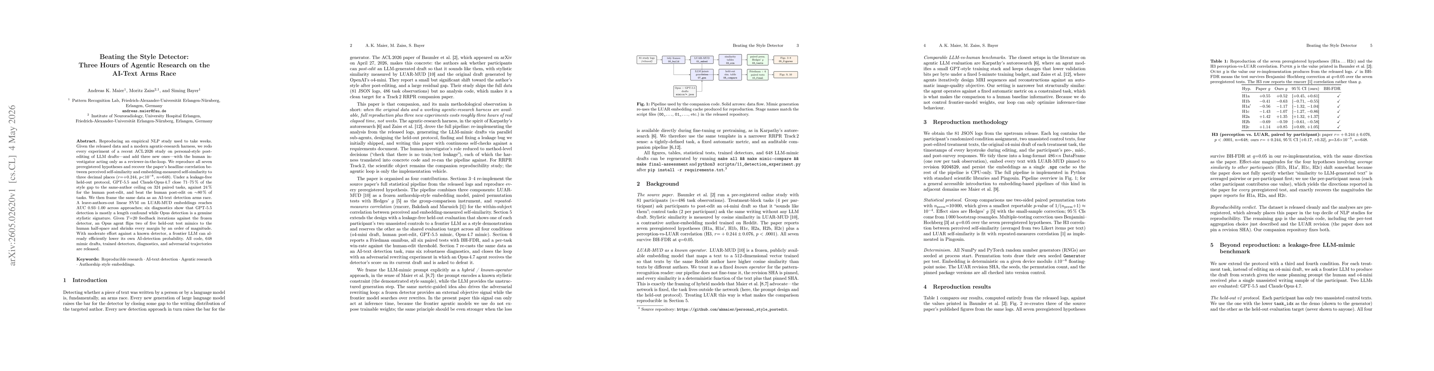 Thumbnail for Beating the Style Detector: Three Hours of Agentic Research on the AI-Text Arms Race